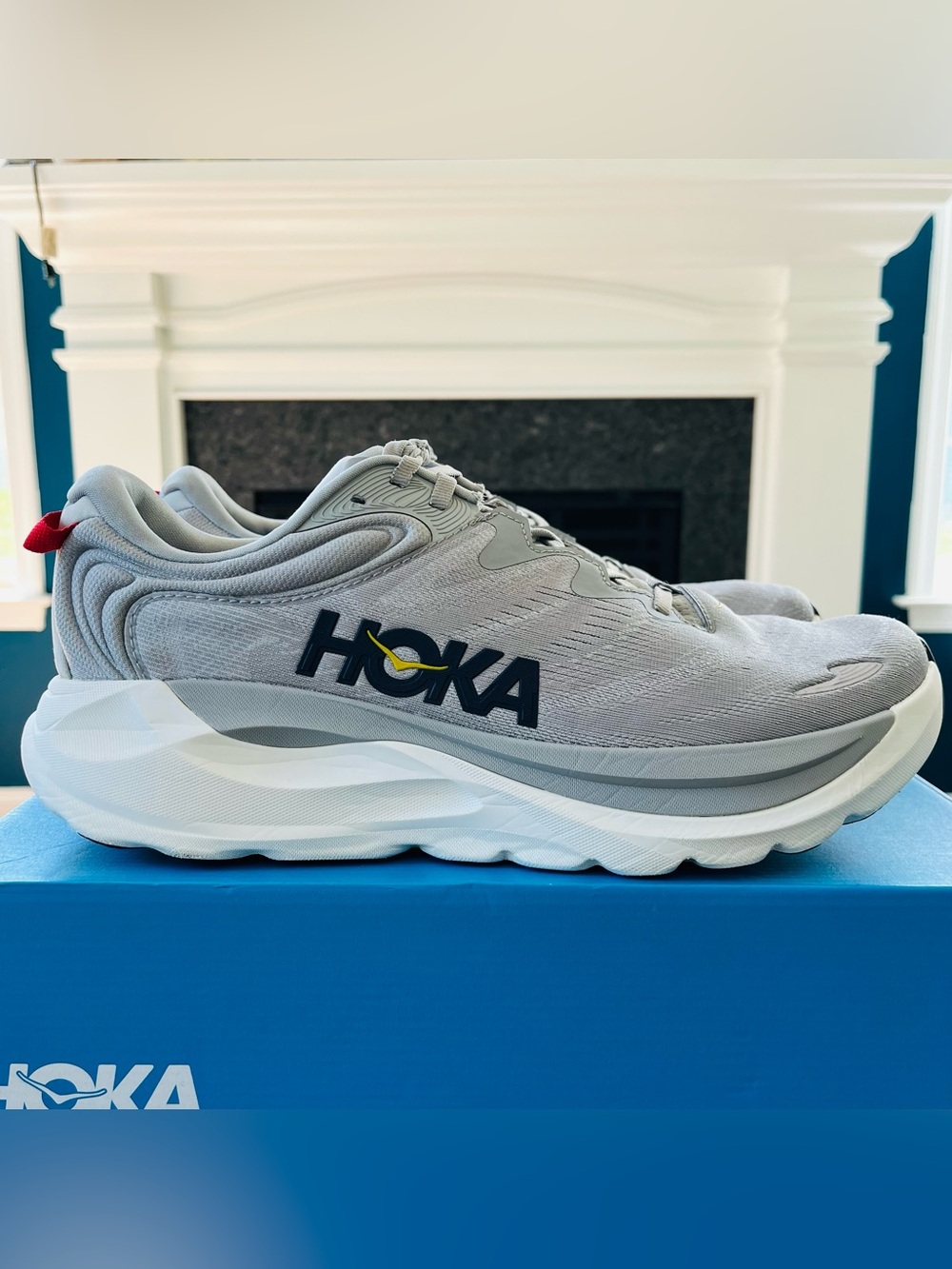 Sz 12 Hoka One Gaviota 6 Men's Running Shoes Stellar Grey/Stardust Sneakers.
